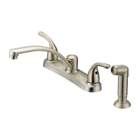 Oakbrook Collection OakBrook Two Handle Brushed Nickel Kitchen Faucet Side Sprayer Included 810NC-F5004